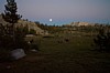 Dale Lake, a full moon and the llamas
